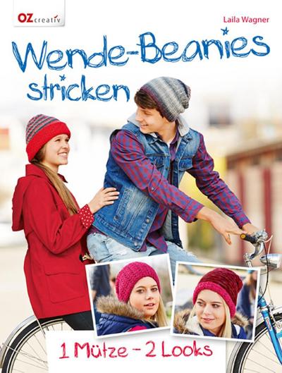 Wende-Beanies stricken  1 Mütze - 2 Looks  Deutsch  durchgeh. vierfarbig