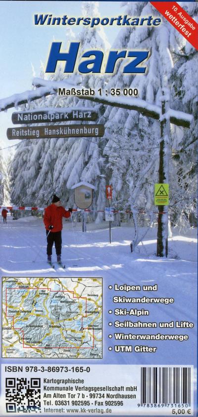 Wintersportkarte Harz: Loipen- und Wintersportkarte (wetterfest)