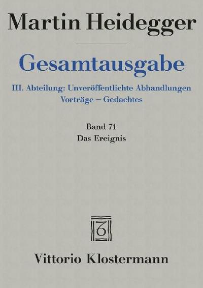 Gesamtausgabe 71. Das Ereignis