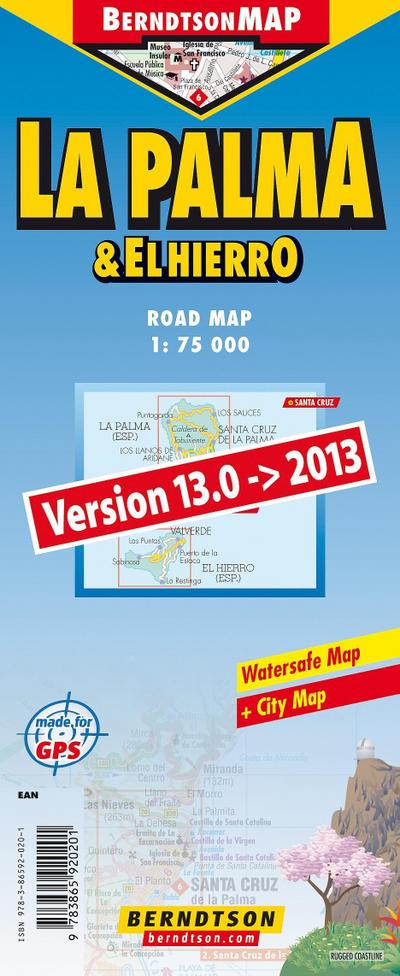 La Palma & El Hierro 1:75 000 +++ Islas Canarias, Santa Cruz, Time Zones (BerndtsonMAP) (Road Map/ Landkarte) [Folded Map/ Faltkarte]: Islas Canarias, ... (Road Map/ Landkarte) [Folded Map/ Faltkarte]