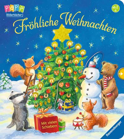 Fröhliche Weihnachten  Mit vielen Schiebern  Ill. v. Weller, Ana  Deutsch  durchg. farb. Ill. u. Text, mit Schiebern u. Goldfolie auf dem Cover