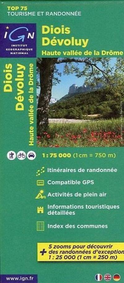 IGN 75 000 Touristische Wanderkarte 09 Diois - Devoluy - Haute Vallée de la Drôme (Ign Map)