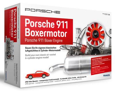 FRANZIS 67224 - Porsche 911 Boxermotor. 200-Teile-Bausatz, transparentes Funktionsmodell, bewegliche Kurbelwelle, Kolben und Ventile, inkl. reich bibldertem Handbuch