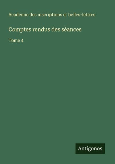 Comptes rendus des séances