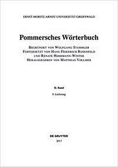 Pommersches Wörterbuch Pommersches Wörterbuch. Band II, 9. Lieferung