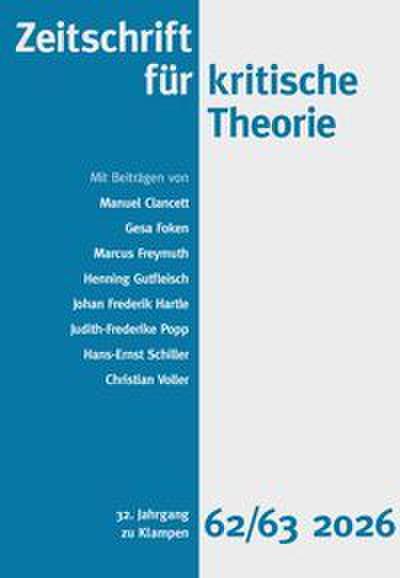 Zeitschrift für kritische Theorie Heft 62/63 2026