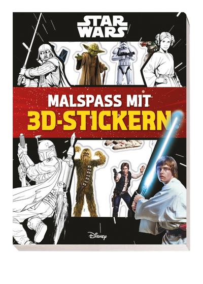 Star Wars: Malspaß mit 3D-Stickern: Block mit Stanzung und mit hochwertigen 3D-Stickern