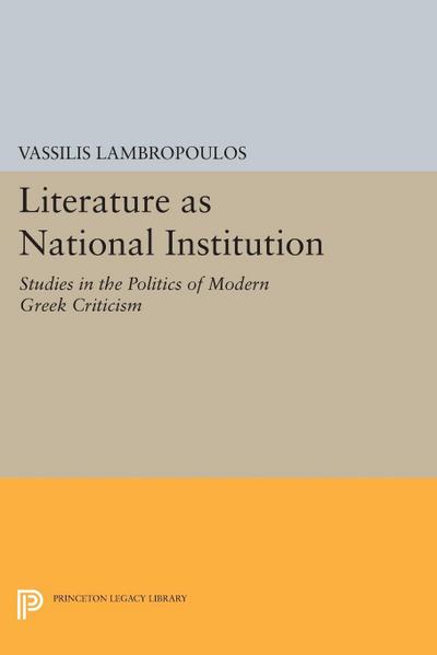 Literature as National Institution