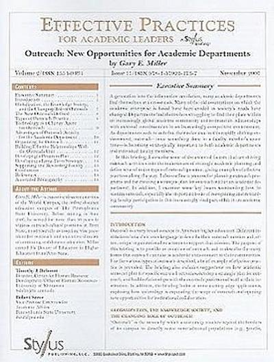 Outreach: New Opportunities for Academic Departments
