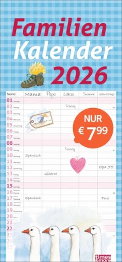 times&more Schaffner Familienplaner 2026