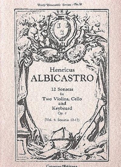 12 Sonatas op.4 vol.4 (nos.10-12)for 2 violins, violoncello and keyboard
