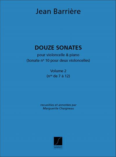 12 sonates vol.2 (nos.7-12)pour violoncelle et piano