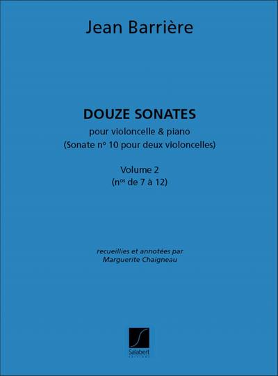12 sonates vol.2 (nos.7-12)pour violoncelle et piano