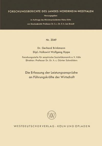 Die Erfassung der Leistungsansprüche an Führungskräfte der Wirtschaft