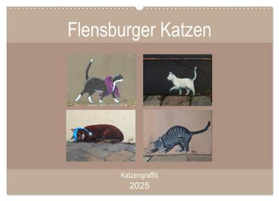Flensburger Katzen (Wandkalender 2025 DIN A2 quer), CALVENDO Monatskalender