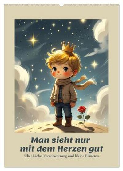 Man sieht nur mit dem Herzen gut - Über Liebe, Verantwortung und kleine Planeten (Wandkalender 2027 DIN A2 hoch), CALVENDO Monatskalender