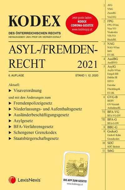 KODEX Asyl- und Fremdenrecht 2021 - inkl. App