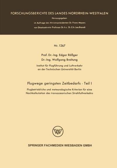 Flugwege geringsten Zeitbedarfs Teil I