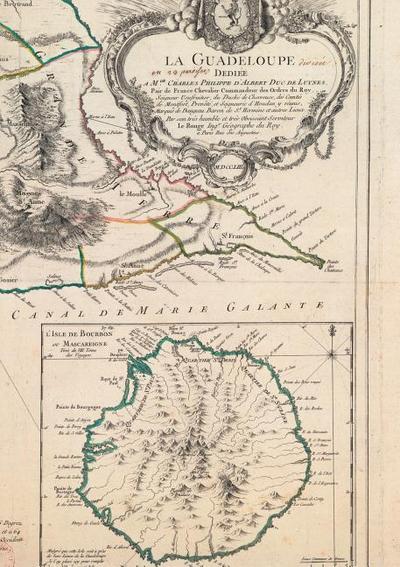 Carnet Ligné Carte de la Guadeloupe, Le Rouge, 1753