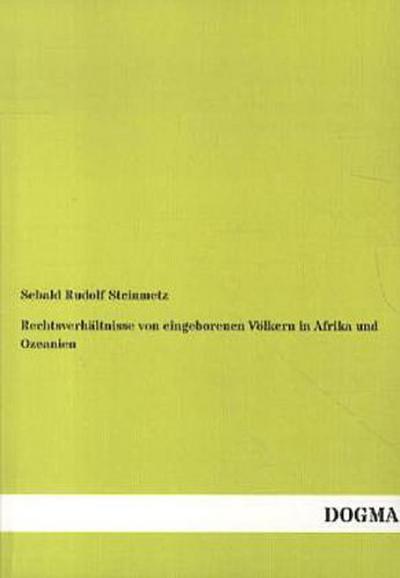 Rechtsverhältnisse von eingeborenen Völkern in Afrika und Ozeanien