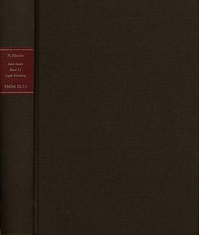 Forschungen und Materialien zur deutschen Aufklärung / Abteilung III: Indices. Kant-Index. Section 1: Indices zum Kantschen Logikcorpus. Band 3.1: Stellenindex