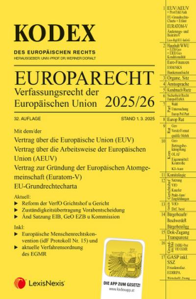 KODEX EU-Verfassungsrecht (Europarecht) 2025/26 - inkl. App