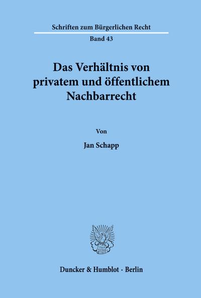 Das Verhältnis von privatem und öffentlichem Nachbarrecht.