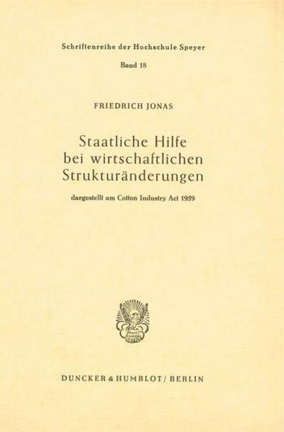 Staatliche Hilfe bei wirtschaftlichen Strukturänderungen