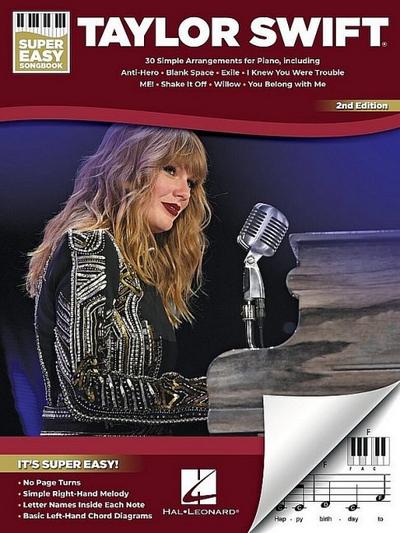 Taylor Swift - Super Easy Songbook - 2nd Edition. Gesang mit Klavier.