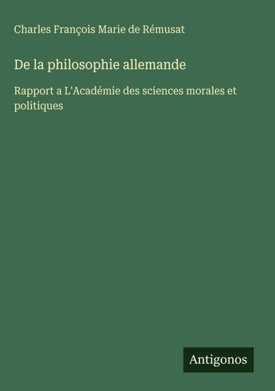 De la philosophie allemande