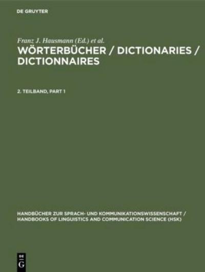 Wörterbücher / Dictionaries / Dictionnaires. 2. Teilband