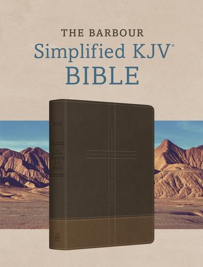 The Barbour Simplified KJV Bible--Deluxe Edition [Two-Tone Brown Stitched Cross]