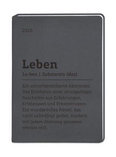 Terminplaner Lederlook 2026 Schwarz