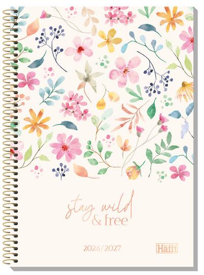 Häfft College-Timer A5 26/27 - Schülerkalender [Wild Blossoms]