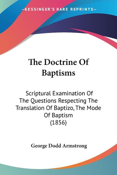 The Doctrine Of Baptisms