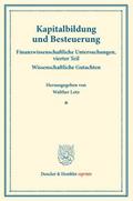 Kapitalbildung und Besteuerung.