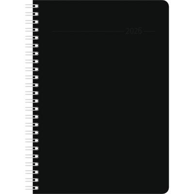 Wochenplaner Balacron schwarz 2026 - Büro-Kalender A5 - Cheftimer - black - Ringbindung - 1 Woche 2 Seiten - 128 Seiten - Zettler