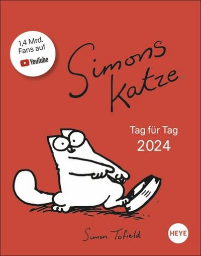 Simons Katze Tagesabreißkalender 2024. Abreiß-Kalender für alle Simons Cat-Fans. Tischkalender 2024 mit lustigen Episoden aus dem typischen Alltag von Simons Katze. Auch zum Aufhängen.