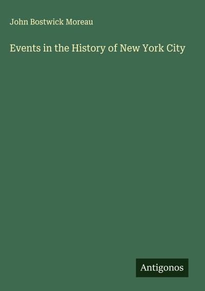 Events in the History of New York City