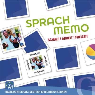 Hueber Verlag GmbH SPRACHMEMO Schule, Arbeit, Freizeit: Basiswortschatz Deutsch spielerisch Lernen. Sprachspiel