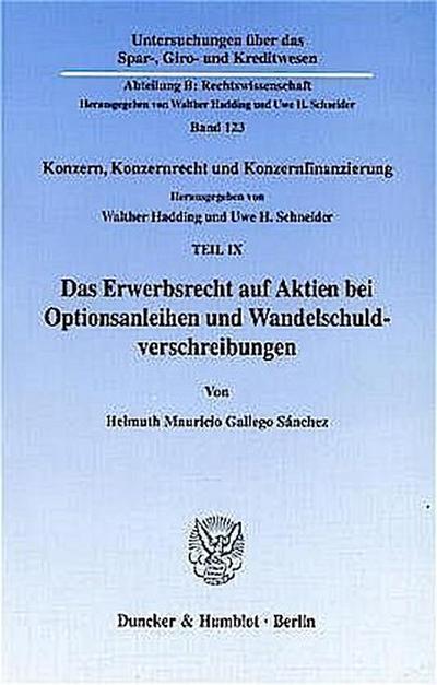 Das Erwerbsrecht auf Aktien bei Optionsanleihen und Wandelschuldverschreibungen.