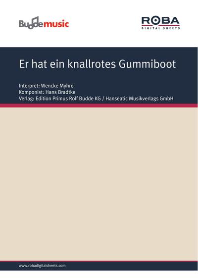 Er hat ein knallrotes Gummiboot