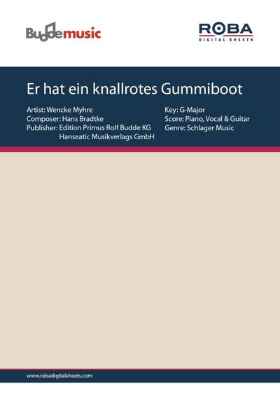 Er hat ein knallrotes Gummiboot