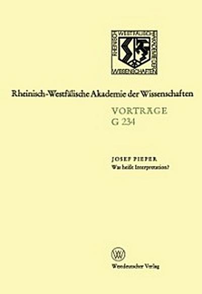 Was heißt Interpretation?