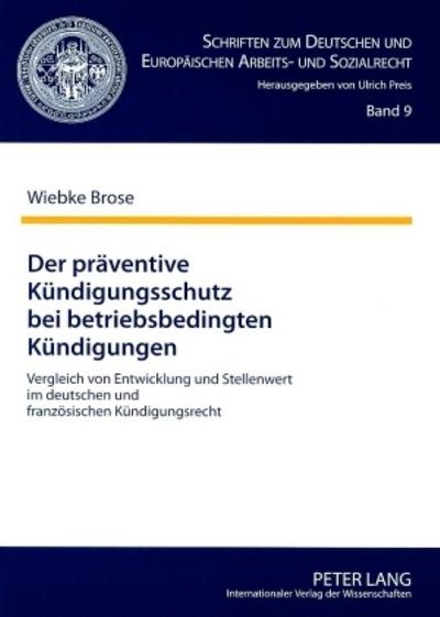 Der präventive Kündigungsschutz bei betriebsbedingten Kündigungen