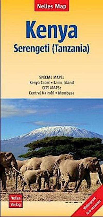 Nelles Map Landkarte Kenya - Serengeti (Tanzania), Kenia - Serengeti (Tansania), Kenya - Serengeti (Tanzanie), Kenia - Serengueti (Tanzania) 1:1.100.000