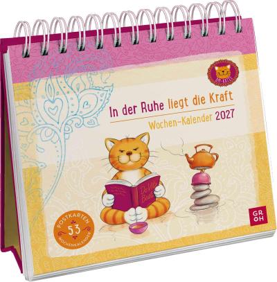 Postkartenkalender 2027: Om-Katze: In der Ruhe liegt die Kraft
