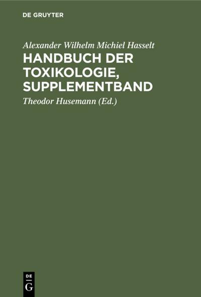 Handbuch der Toxikologie, Supplementband
