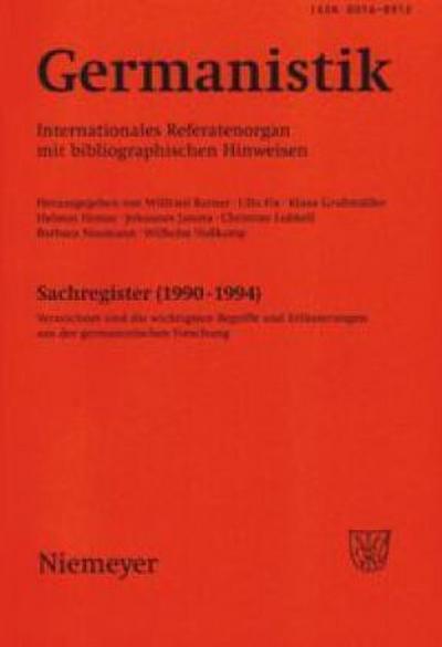 Germanistik, Sachregister (1990-1994)