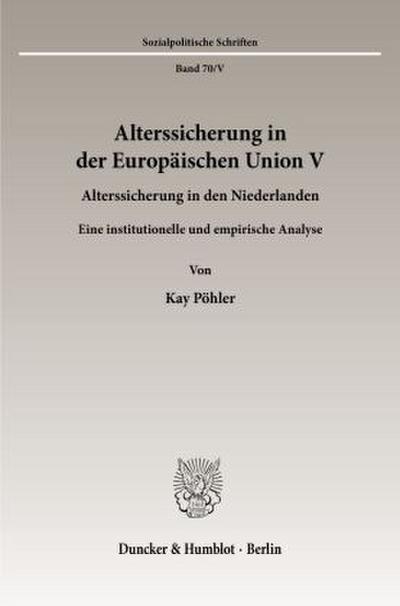 Alterssicherung in der Europäischen Union V.